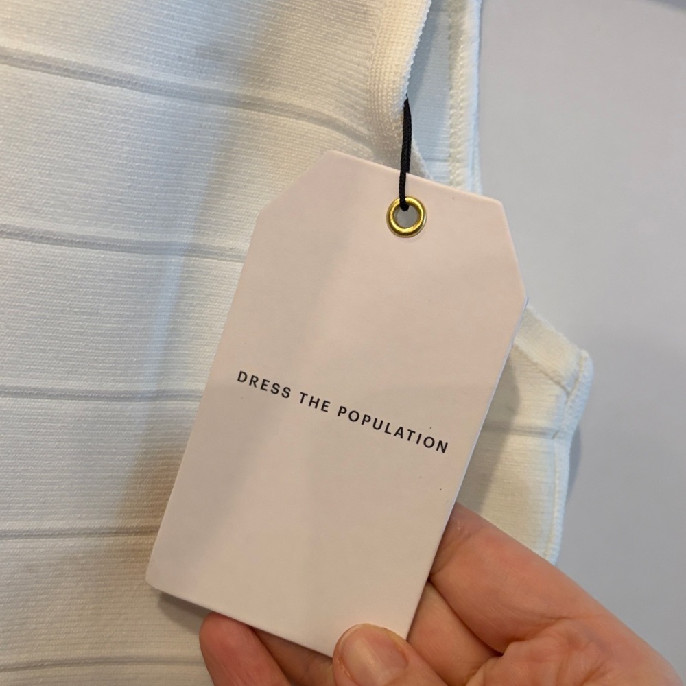 Dress the Population Cream Midi Dress - Picture 5 of 8